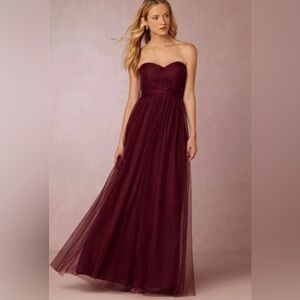 Jenny Yoo Collection Annabelle Convertible Tulle Dress in Black Cherry